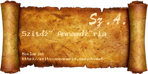 Szitó Annamária névjegykártya